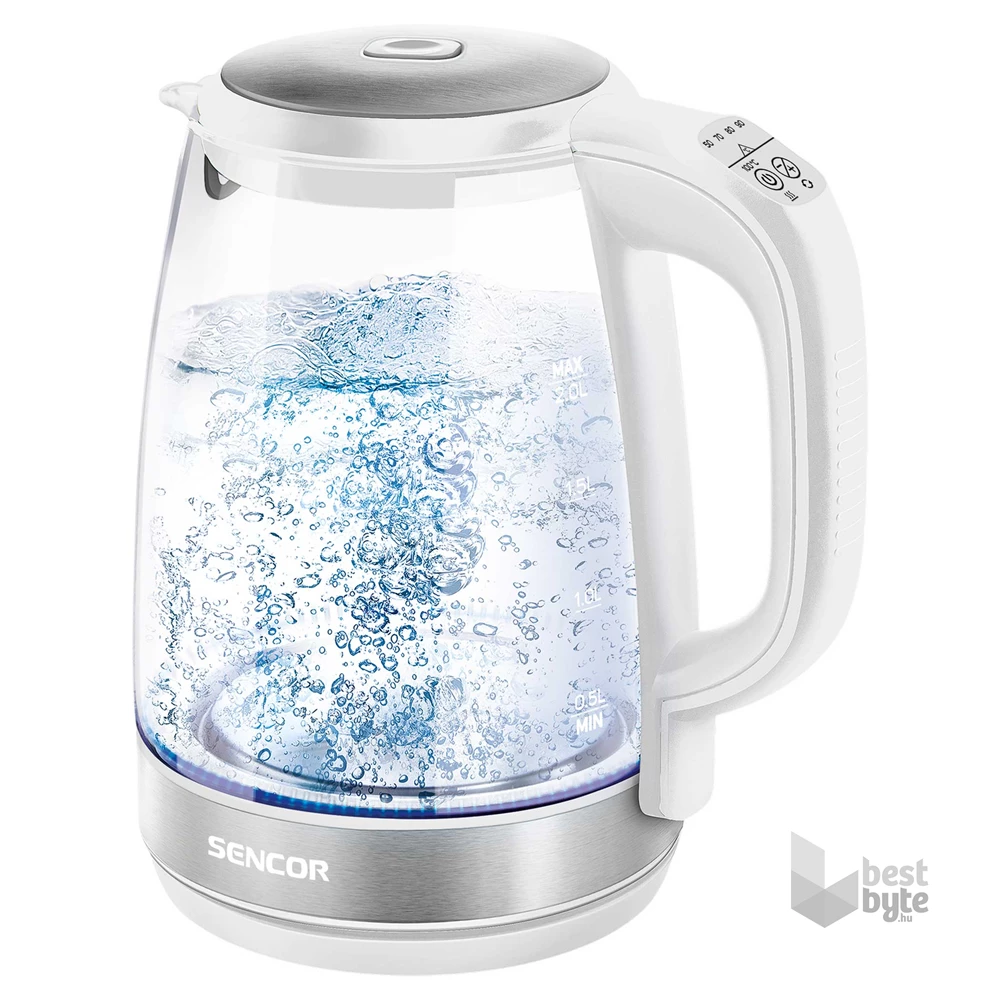 Sencor SWK 2190WH 2L-es fehér-üveg vízforraló