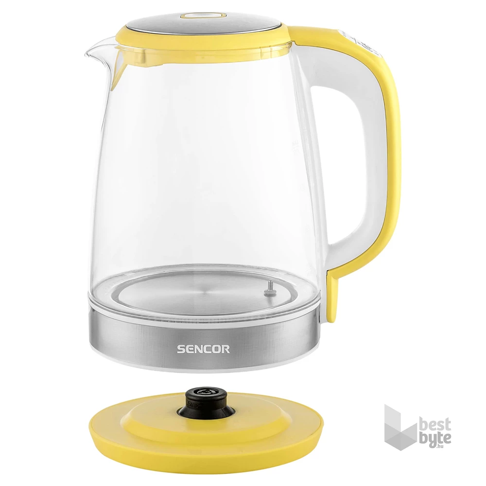 Sencor SWK 2196YL 2L-es inox-sárga üveg vízforraló