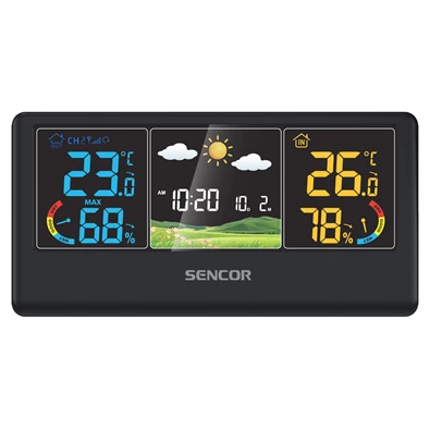 Sencor SWS 4100 B színes kijelzős fekete időjárás állomás