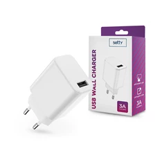 Setty TF-0143 USB - Setty USB Wall Charger - 5V/3A - fehér hálózati töltő adapter