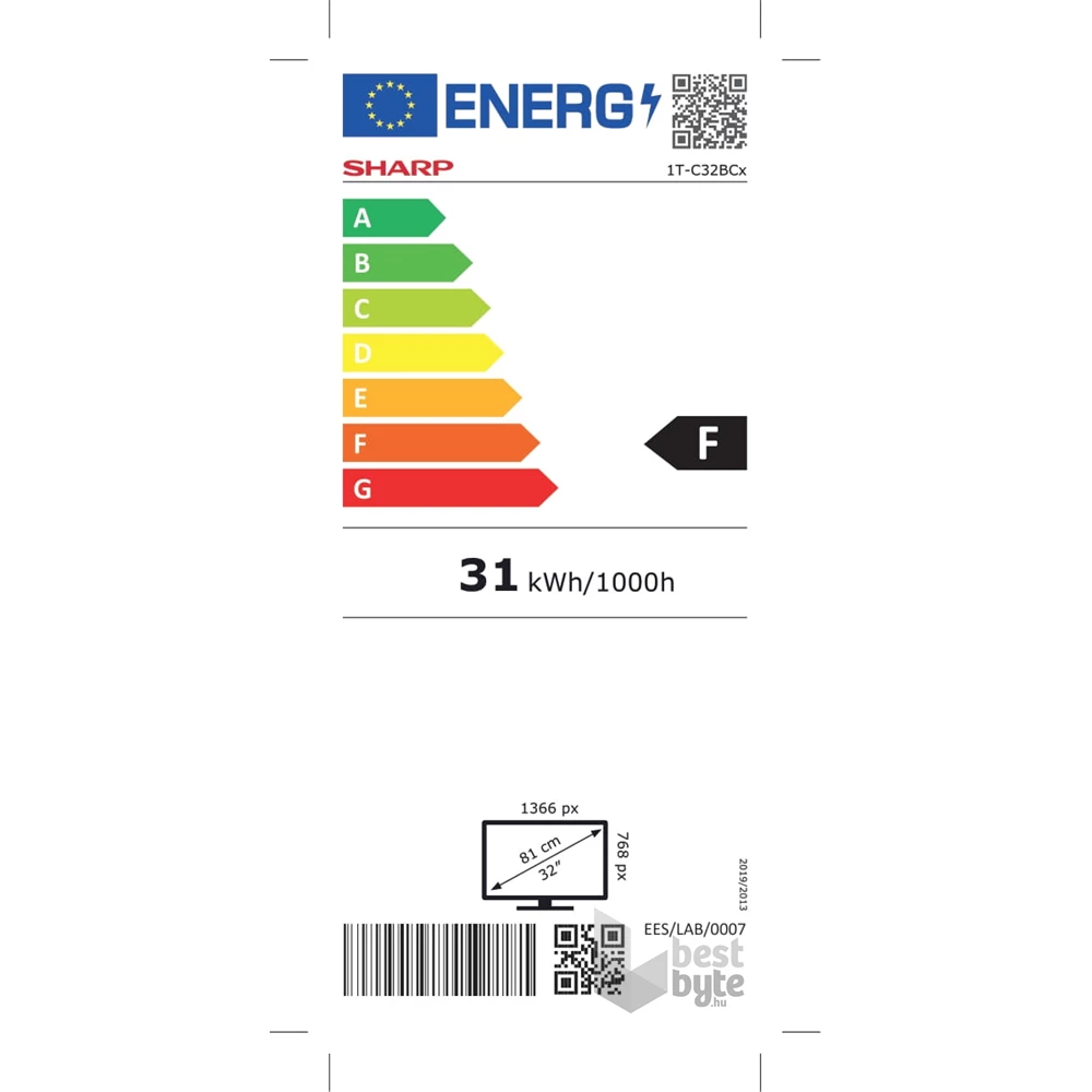 Sharp 32" 32BC2E HD Ready Smart LED TV