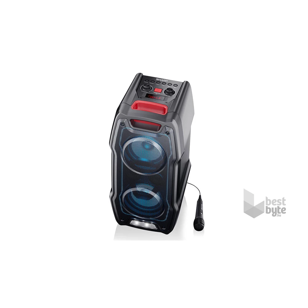 Sharp PS-929 fekete Bluetooth akkumulátoros party hangszóró