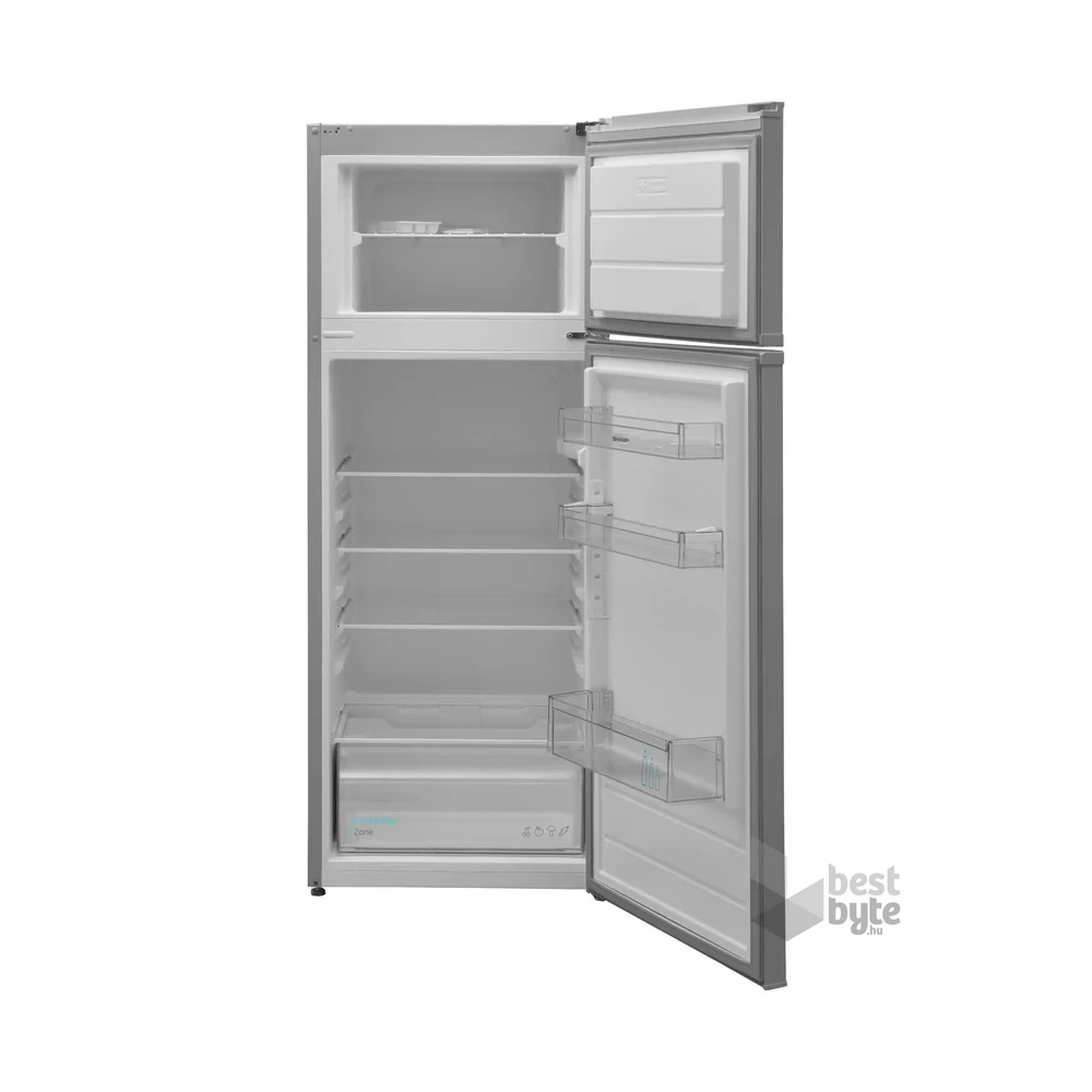 Sharp SJ-FTB01ITXLE-EU inox, felülfagyasztós, Hűtő:171L, Fagyasztó:42L, Nanofrost hűtőszekrény