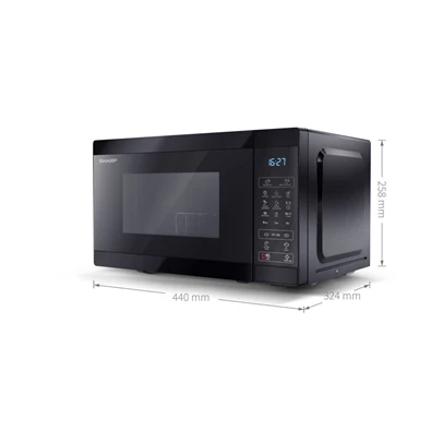 Sharp YC-MS02EB 800W 20L fekete mikrohullámú sütő