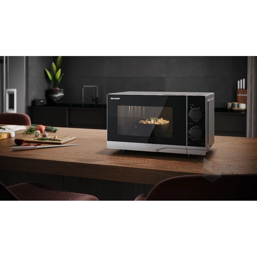Sharp YC-PS201AE-S 700W 20L ezüst mikrohullámú sütő