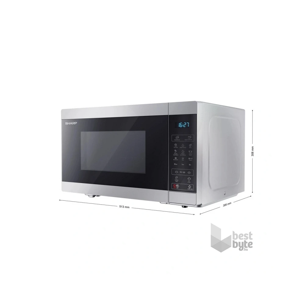 Sharp YC-MG81ES 900W 28L ezüst grillezős mikrohullámú sütő