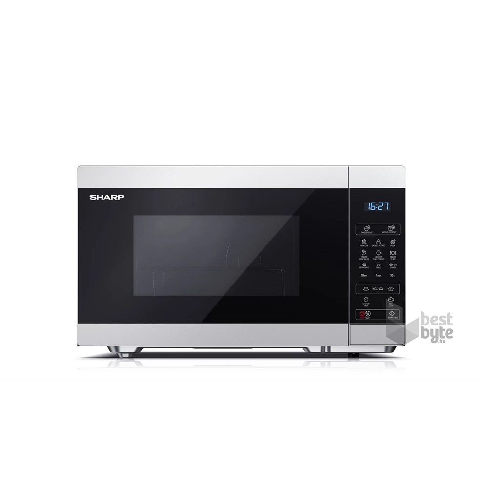 Sharp YC-MG81ES 900W 28L ezüst grillezős mikrohullámú sütő