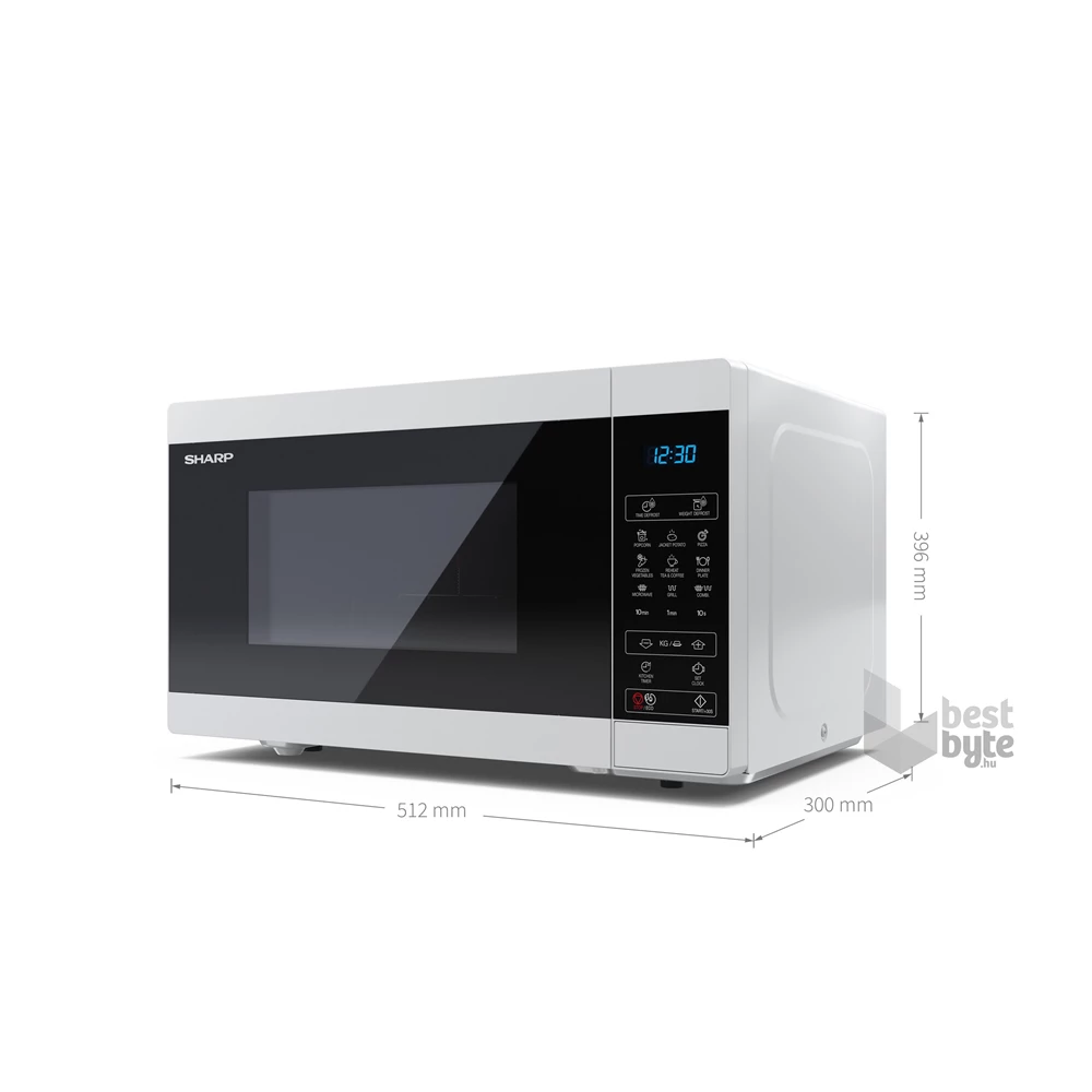 Sharp YC-MG81EW 900W 28L fehér mikrohullámú sütő