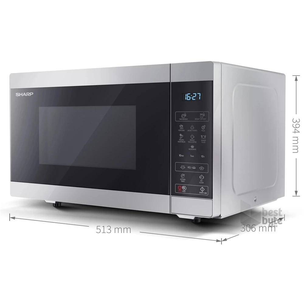Sharp YC-MS51ES 900W 25L ezüst mikrohullámú sütő