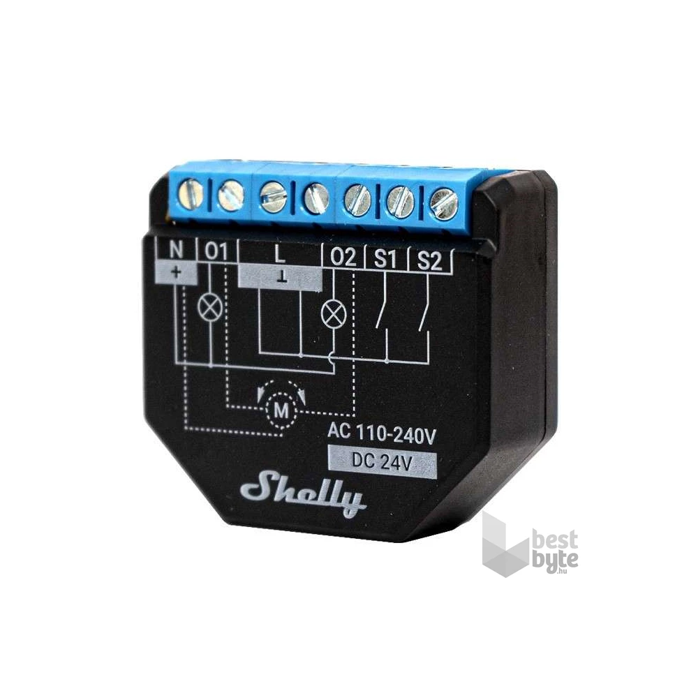 Shelly PLUS2PM-2 csatornás WiFi-s okos relé mérővel