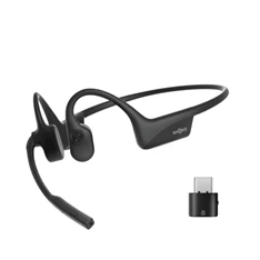 Shokz OpenComm2 csontvezetéses Bluetooth fekete Open-Ear headset + USB-A adapter