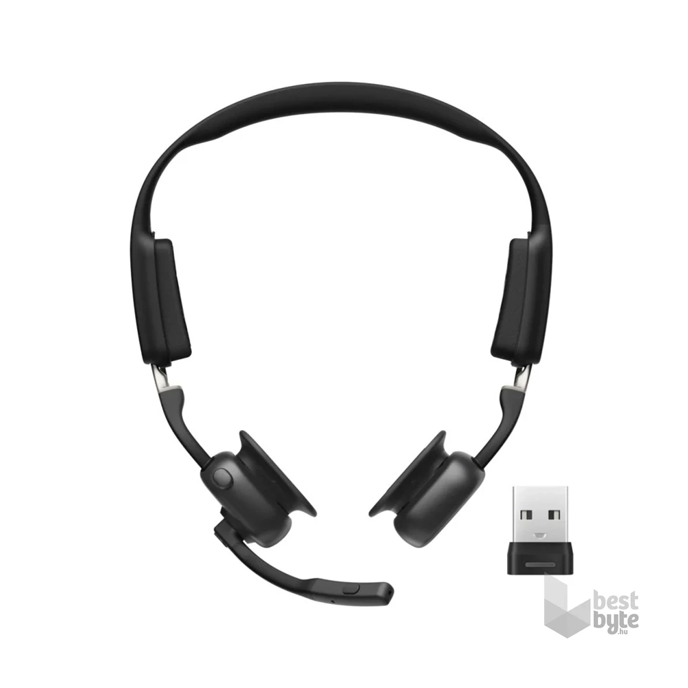 Shokz Openmeet fekete vezeték nélküli Open-Ear headset
