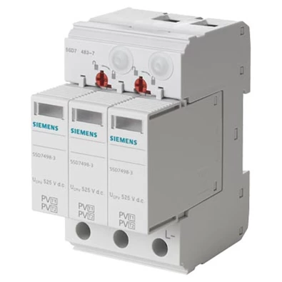 Siemes 5SD7483-6 T1/T2, UC 1050V DC szigetelt és földelt PV rendszerekhez túlfeszültség levezető