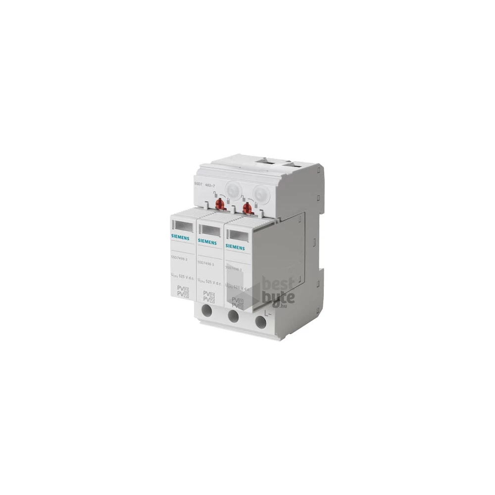 Siemes 5SD7483-6 T1/T2, UC 1050V DC szigetelt és földelt PV rendszerekhez túlfeszültség levezető