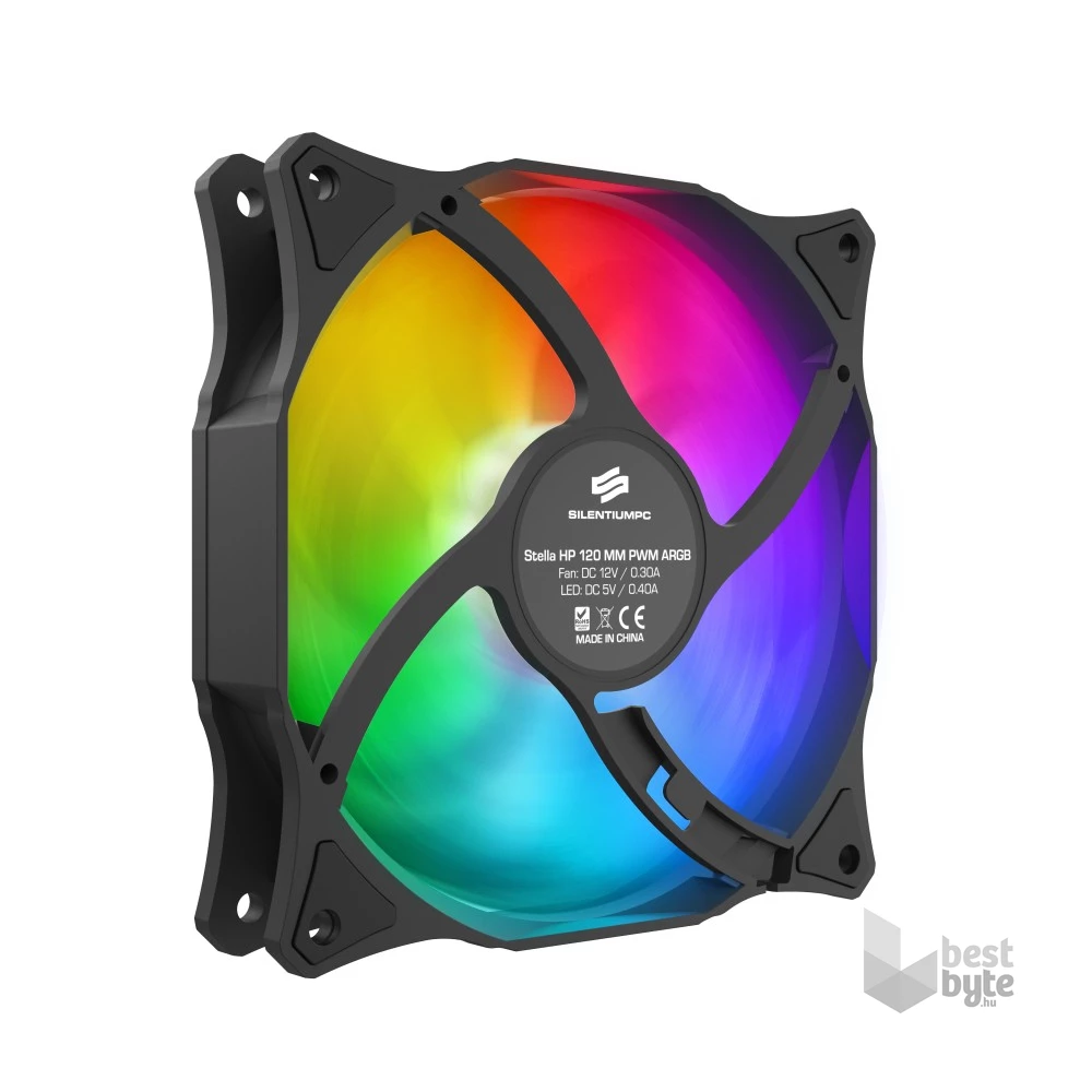 SilentiumPC 120mm Stella HP ARGB 120 PWM ház hűtőventilátor