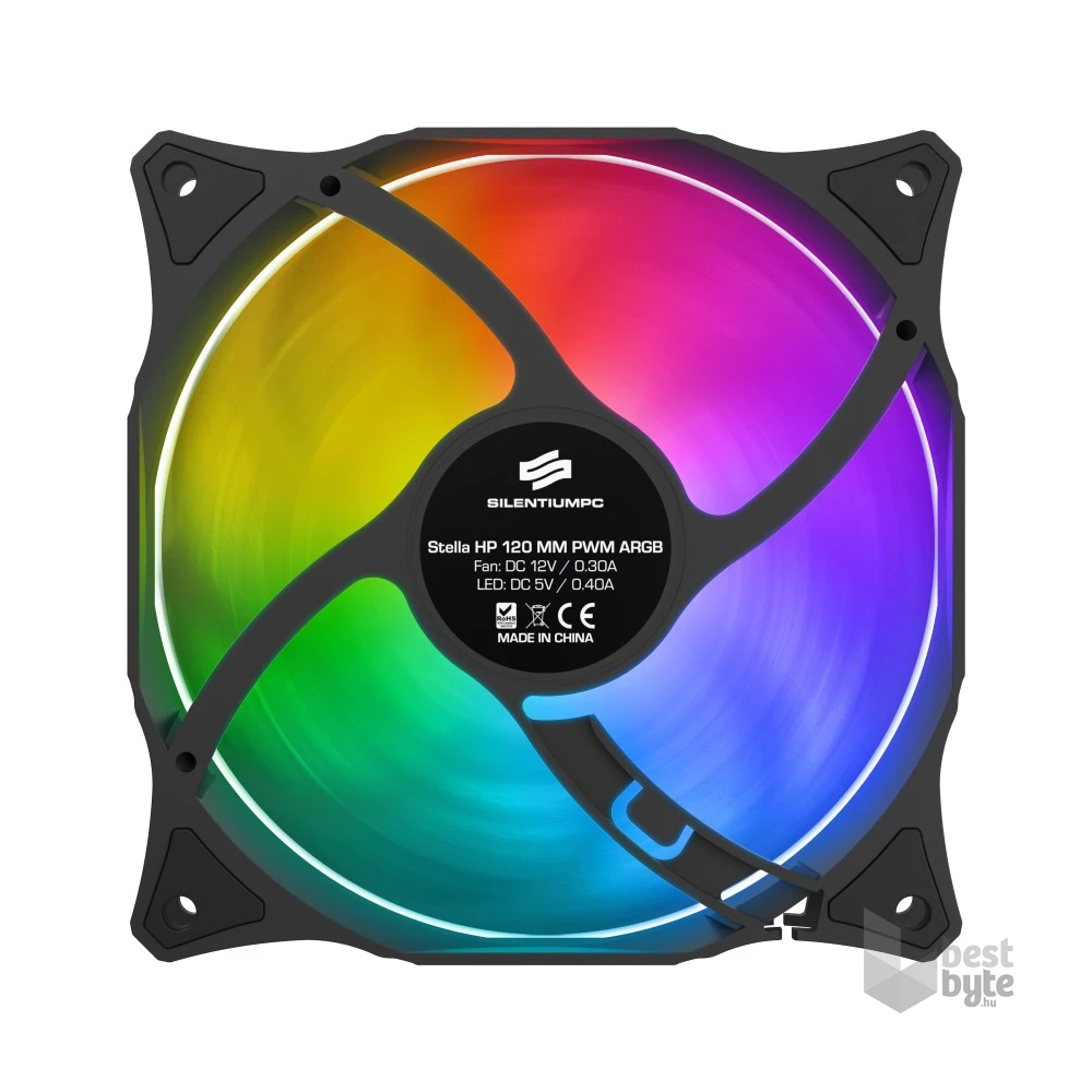 SilentiumPC 120mm Stella HP ARGB 120 PWM ház hűtőventilátor