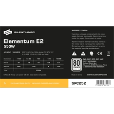 SilentiumPC Elementum E2 550W 80PLUS EU ATX tápegység