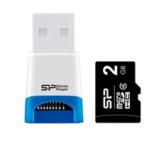 Silicon Power SP002GBSDT000V81 2GB Micro SD kártya + stílusos USB olvasó