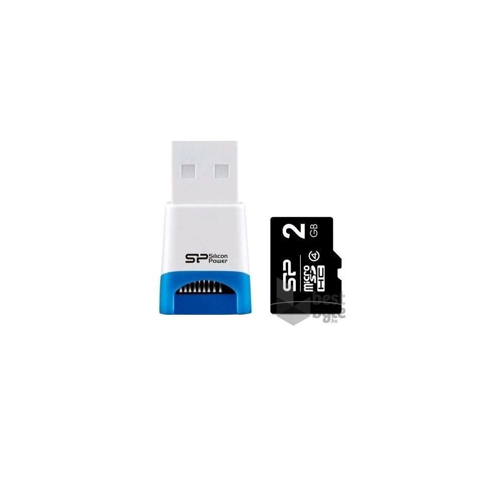Silicon Power SP002GBSDT000V81 2GB Micro SD kártya + stílusos USB olvasó