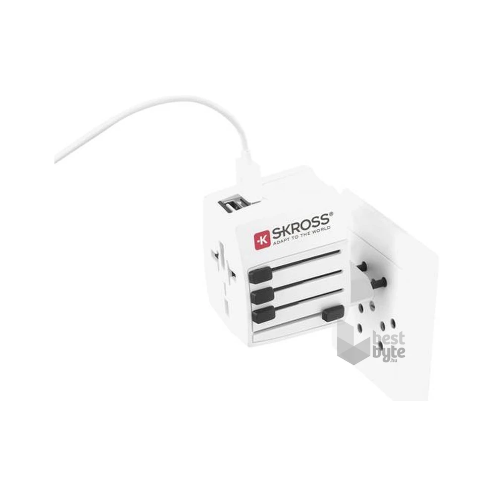 SKROSS MUV USB 2400mA, hálózati csatlakozó átalakító, beépített USB töltővel