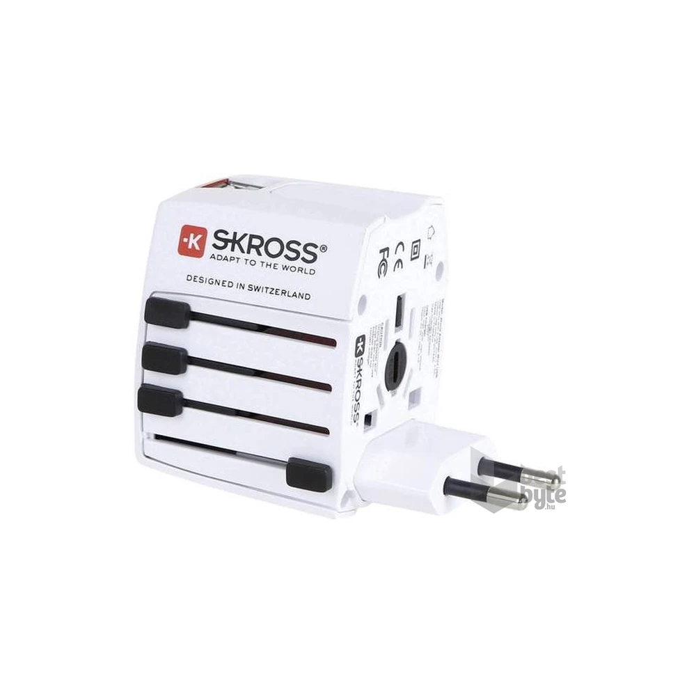 SKROSS MUV USB 2400mA, hálózati csatlakozó átalakító, beépített USB töltővel
