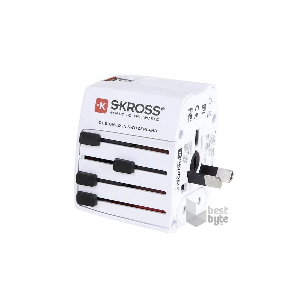 SKROSS MUV USB 2400mA, hálózati csatlakozó átalakító, beépített USB töltővel
