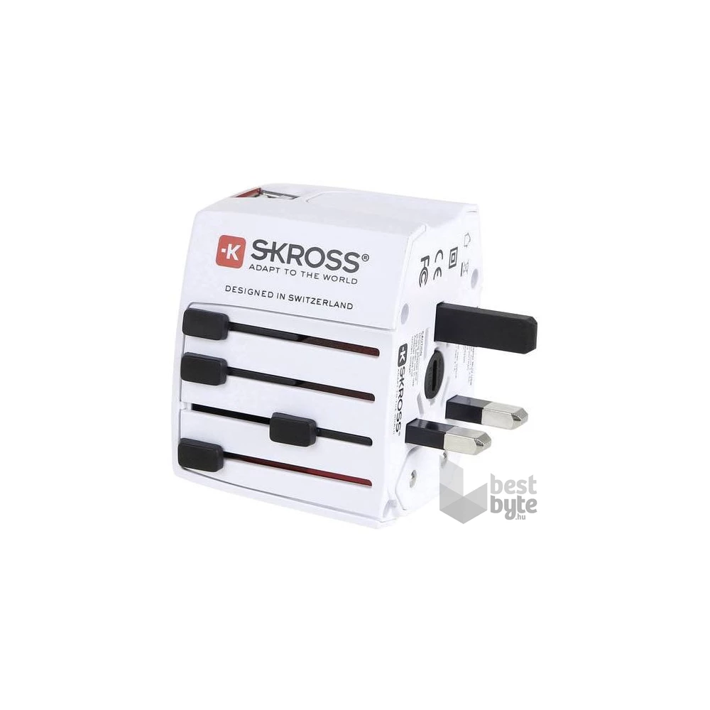 SKROSS MUV USB 2400mA, hálózati csatlakozó átalakító, beépített USB töltővel