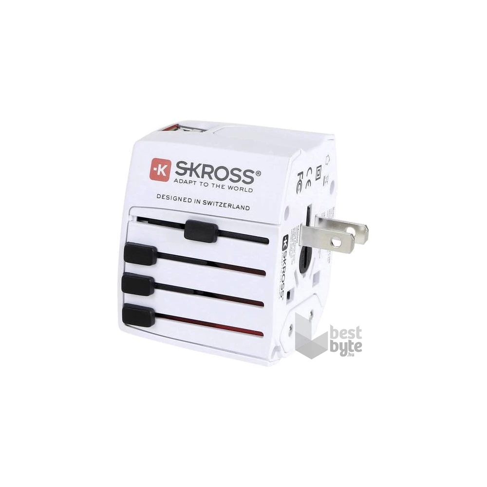 SKROSS MUV USB 2400mA, hálózati csatlakozó átalakító, beépített USB töltővel
