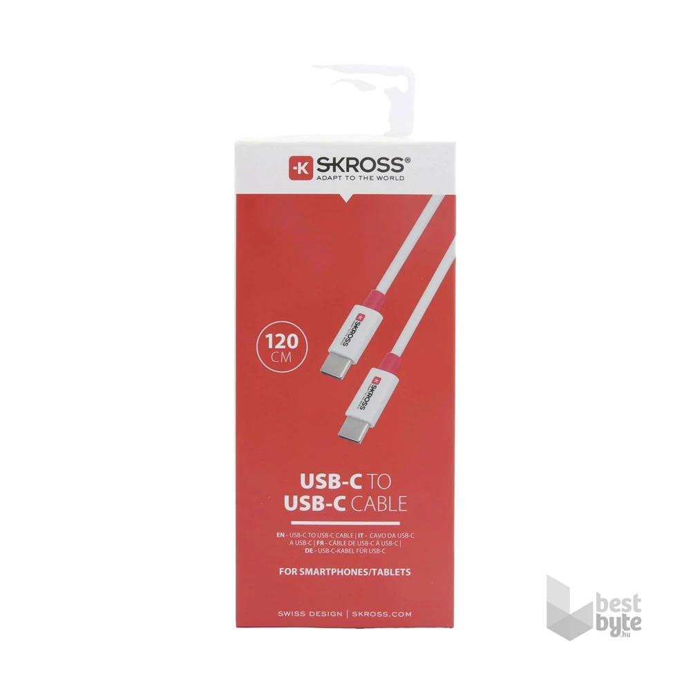 Skross USBC-TO-USBC-120 1,2m Type-C/Type-C adat- és töltőkábel