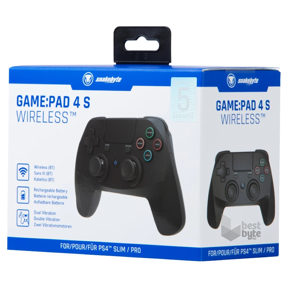 Snakebyte GAME:PAD 4 S WIRELESS fekete PlayStation 4 kontroller