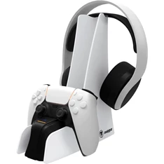 Snakebyte PS5 Dual Charge 5 & Headset Stand fehér töltőállomás