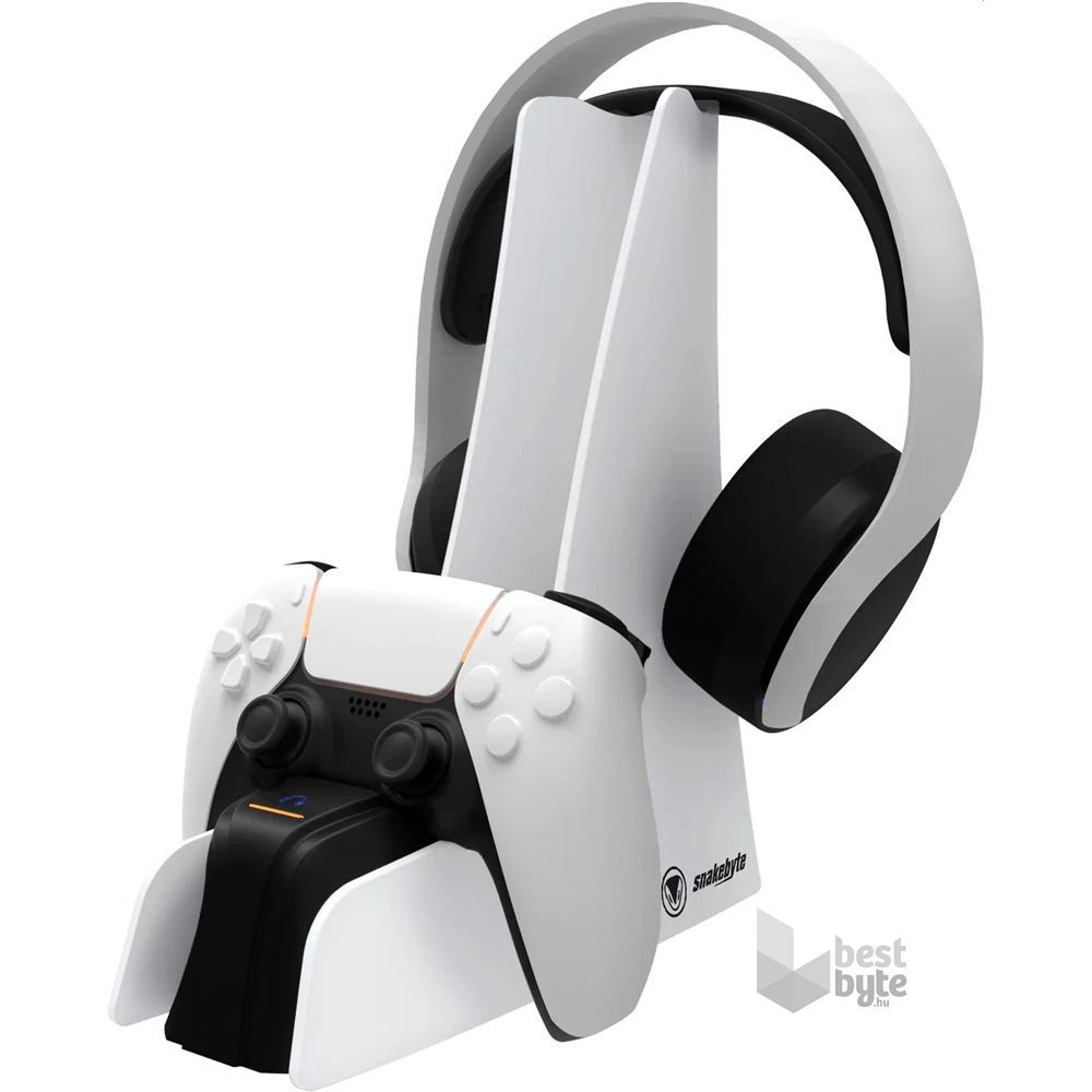 Snakebyte PS5 Dual Charge 5 & Headset Stand fehér töltőállomás
