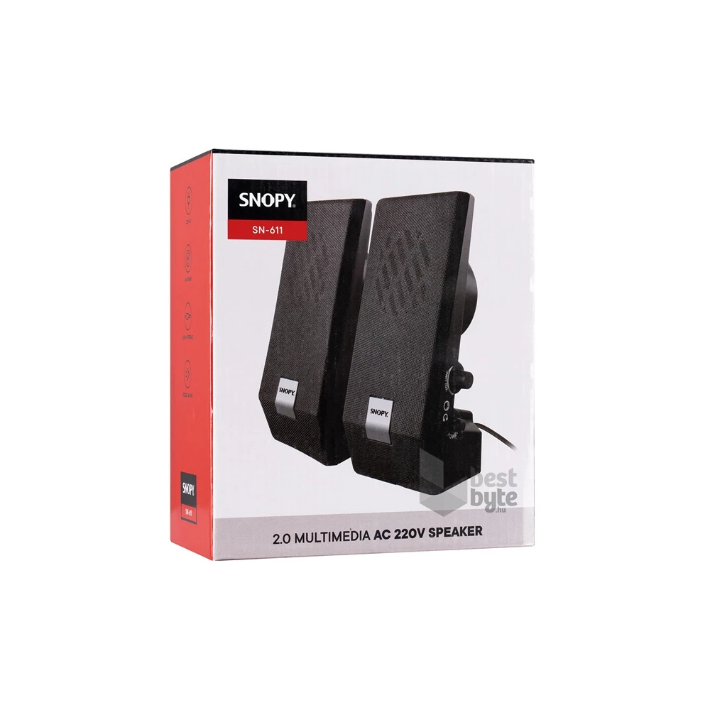 Snopy SN-611 2.0 fekete hangszóró pár