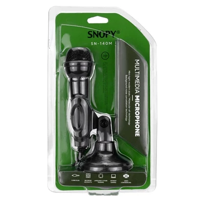 Snopy SN-140M (3,5 Jack csatlakozó, 180cm kábel, állvány) fekete mikrofon