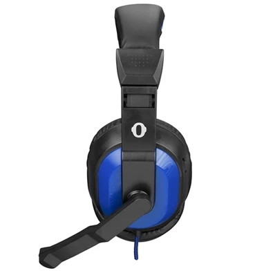 Snopy SN-633 (mikrofon, 3.5mm jack, hangerőszabályzó, nagy-párnás, 1.8m kábel) fekete-kék headset