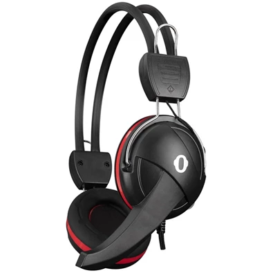 Snopy SN-88A (mikrofon, 3.5mm jack, hangerőszabályzó, nagy-párnás, 1.8m kábel) fekete-piros headset