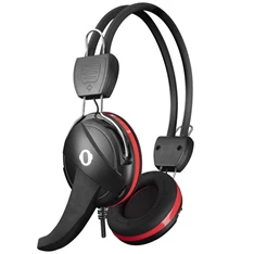 Snopy SN-88A (mikrofon, 3.5mm jack, hangerőszabályzó, nagy-párnás, 1.8m kábel) fekete-piros headset