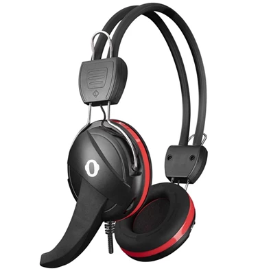 Snopy SN-88A (mikrofon, 3.5mm jack, hangerőszabályzó, nagy-párnás, 1.8m kábel) fekete-piros headset