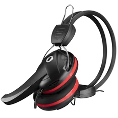Snopy SN-88A (mikrofon, 3.5mm jack, hangerőszabályzó, nagy-párnás, 1.8m kábel) fekete-piros headset