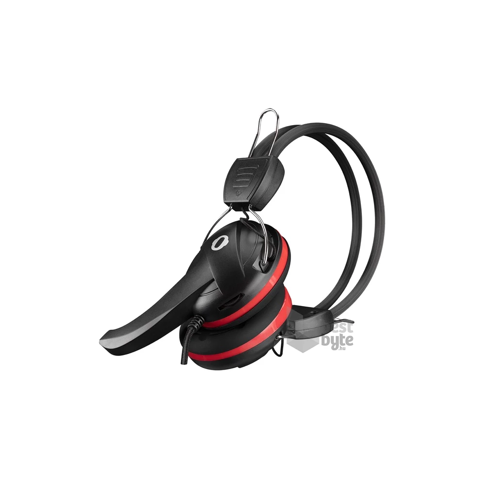 Snopy SN-88A (mikrofon, 3.5mm jack, hangerőszabályzó, nagy-párnás, 1.8m kábel) fekete-piros headset