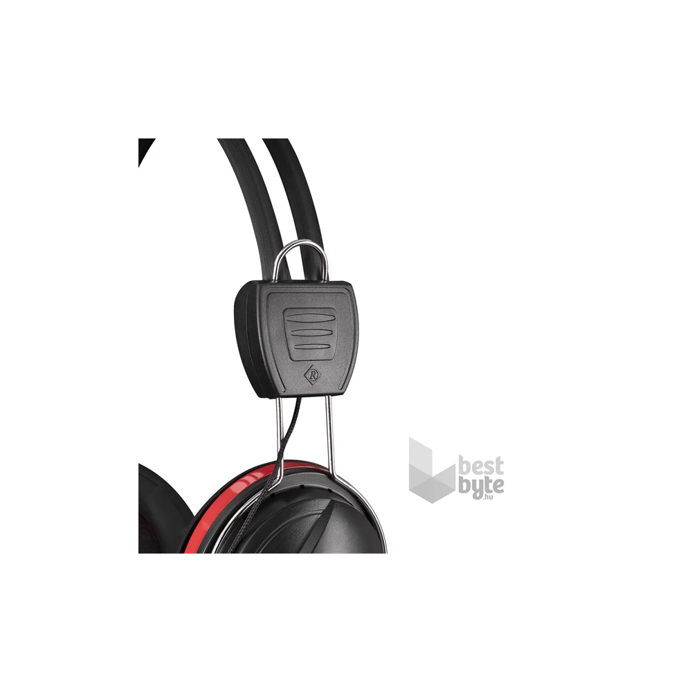 Snopy SN-88A (mikrofon, 3.5mm jack, hangerőszabályzó, nagy-párnás, 1.8m kábel) fekete-piros headset