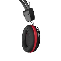 Snopy SN-88A (mikrofon, 3.5mm jack, hangerőszabályzó, nagy-párnás, 1.8m kábel) fekete-piros headset