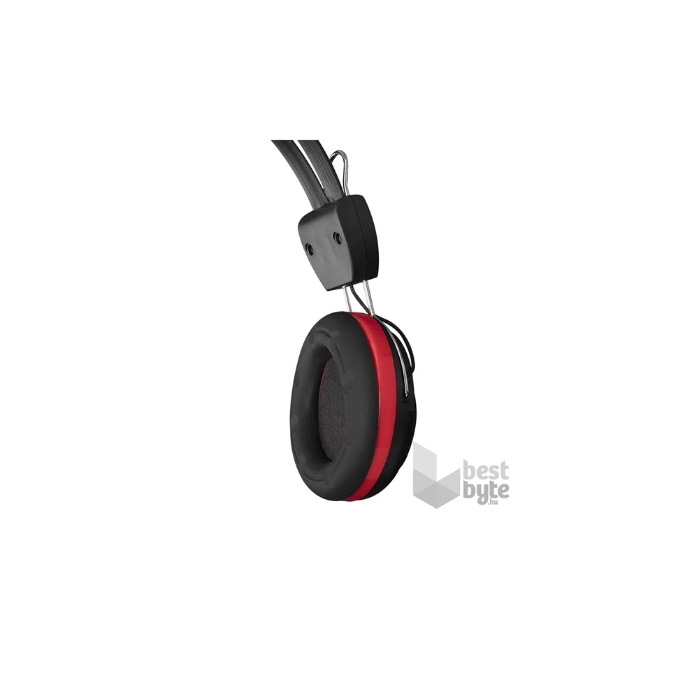 Snopy SN-88A (mikrofon, 3.5mm jack, hangerőszabályzó, nagy-párnás, 1.8m kábel) fekete-piros headset