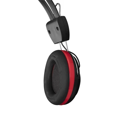 Snopy SN-88A (mikrofon, 3.5mm jack, hangerőszabályzó, nagy-párnás, 1.8m kábel) fekete-piros headset
