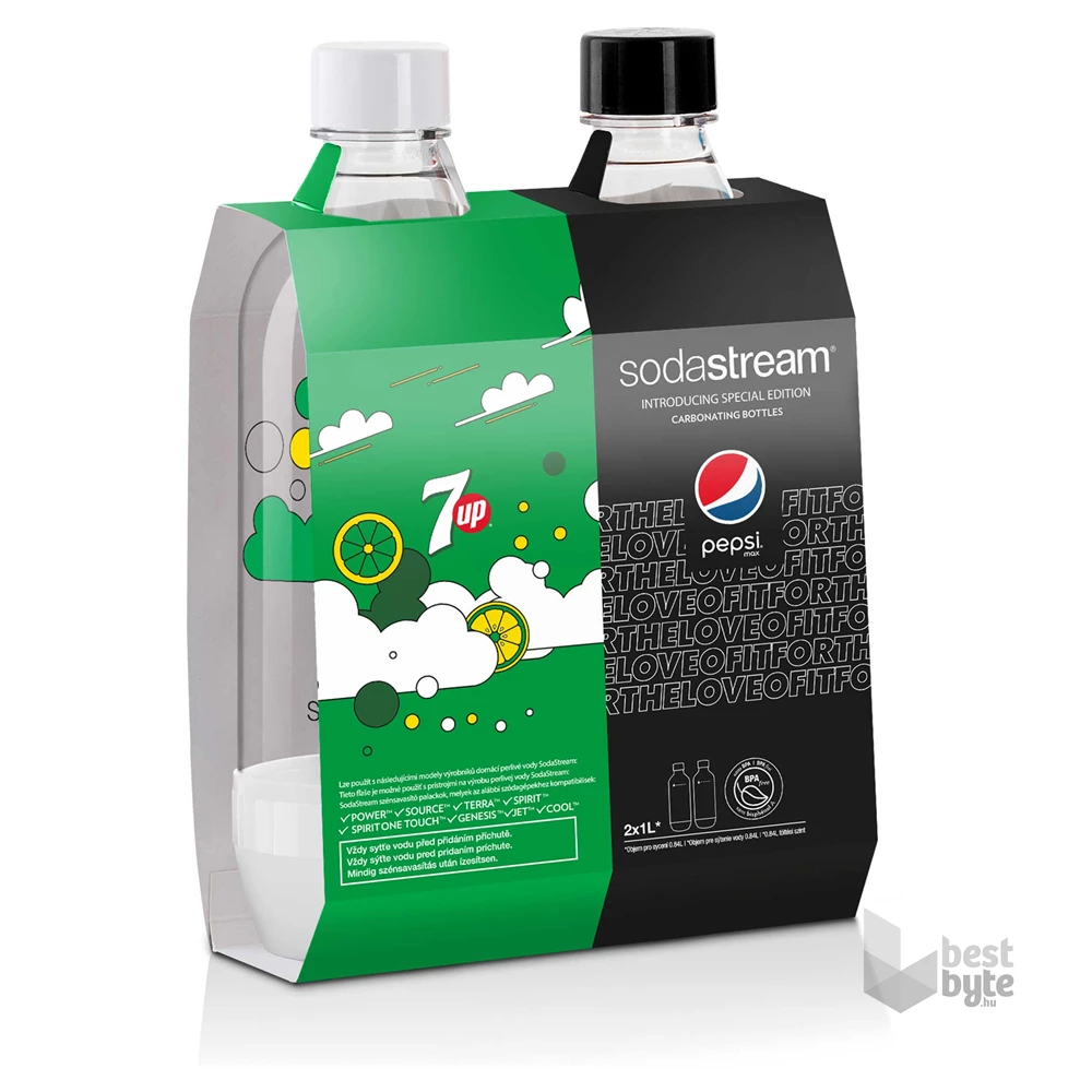 SodaStream duo Pepsi max & 7up 1l-es műanyag palack csomag