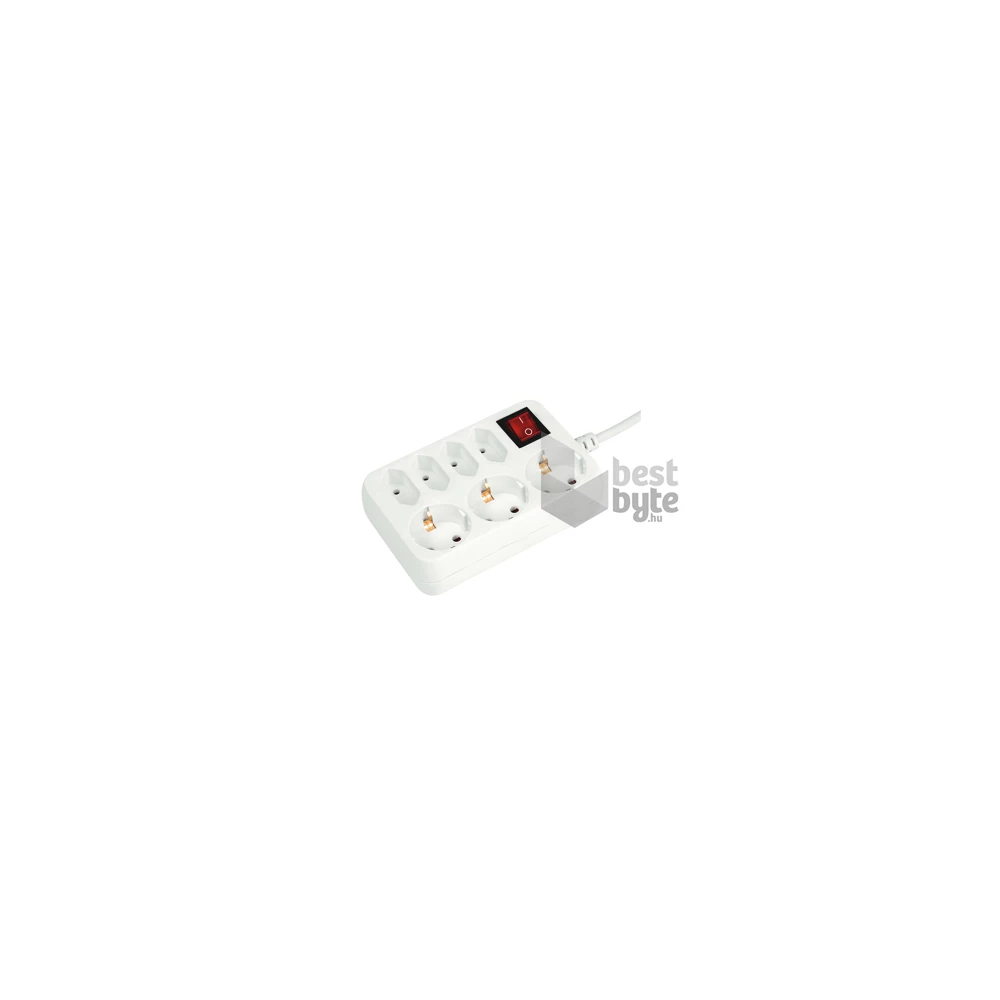 Somogyi NV 17/WH 7aljzat (4 euro+3 földelt) 1,5 méter 3x1mm2 fehér elosztó