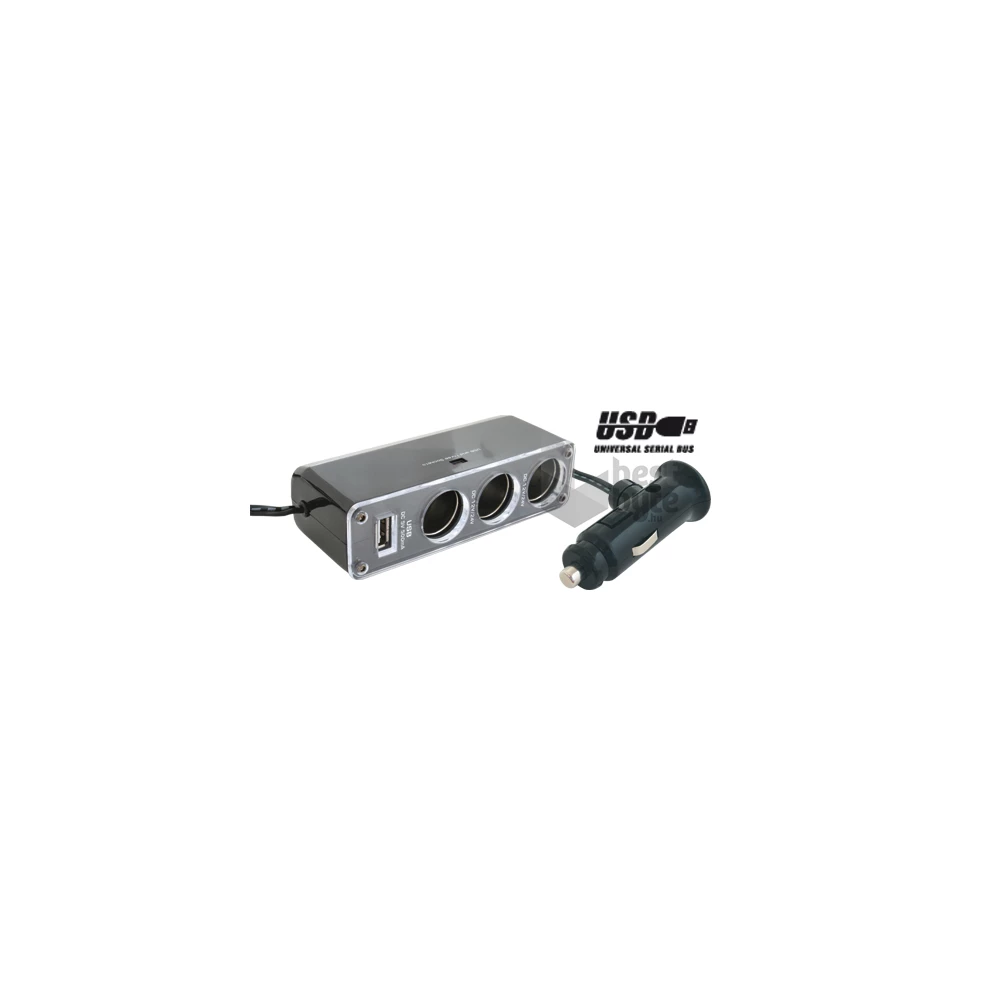 Somogyi SA 023 3-as + USB autós szivargyujtó elosztó