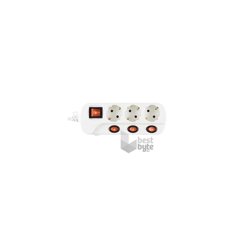 Somogyi NVK 03K-3/WH/1,5 3aljzat 3méter 3x1,5mm2 külön kapcsolható elosztó