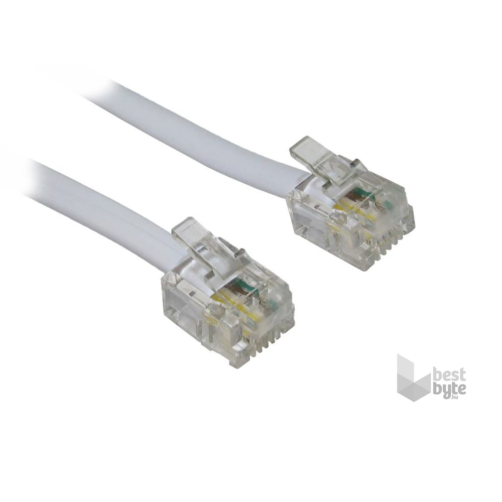 Somogyi USE T 5-10WH/X 10m 6P4C d-d fehér telefon vezeték