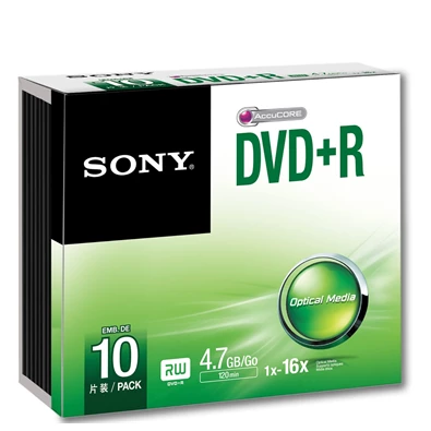 Sony 10DPR47SS DVD+R 4.7 GB 16x slim tok lemez 10db/csomag